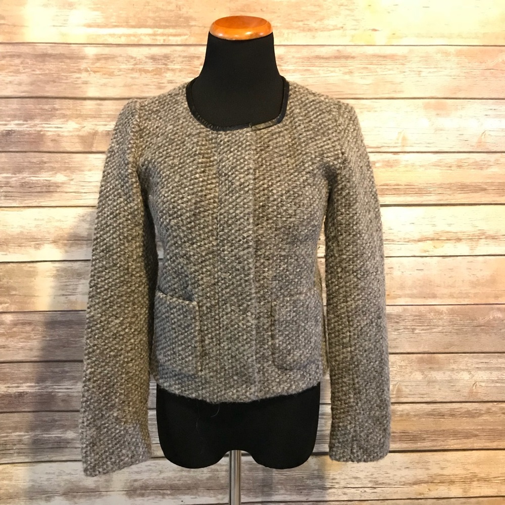 GAP Grey Wool Blend Zip Up Blazer/Jacket